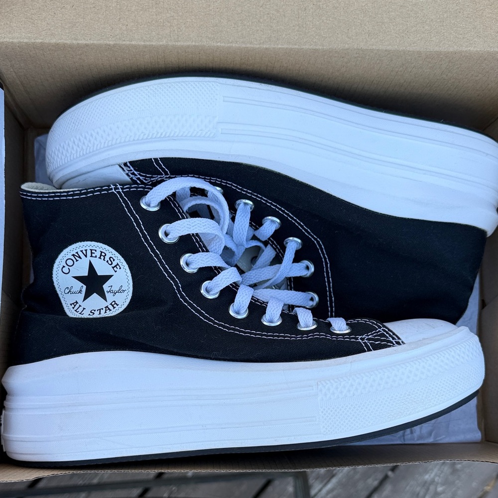 Converse Black and White Platform High-Tops